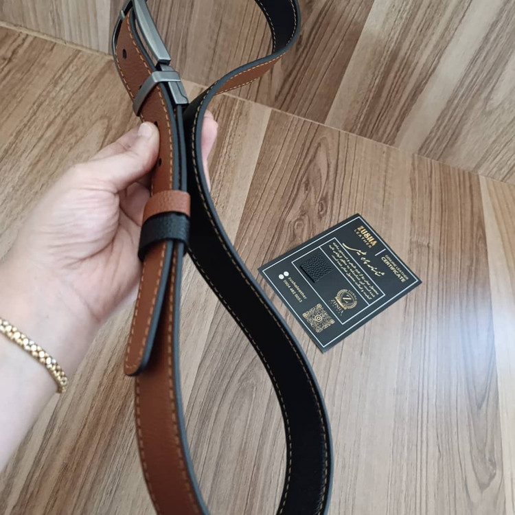 کمربند چرم سگک زبانه دار چرخشی زوشا چرم